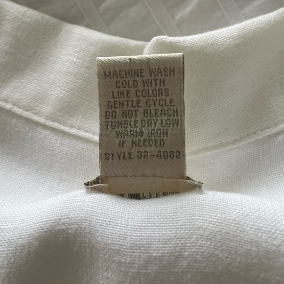 J. Jill White Linen Jacket Shacket Chore Field Blazer Size M EUC - Picture 5 of 7